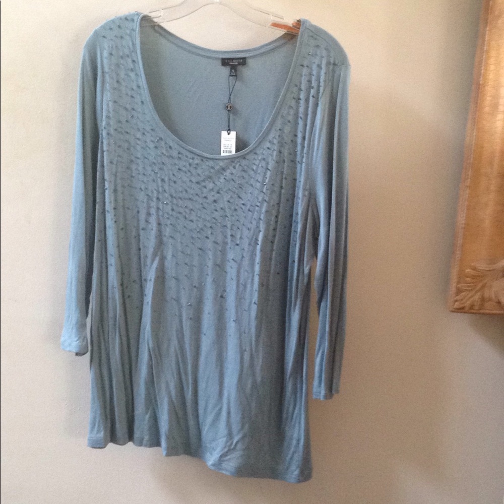 Talbots  gray blue top